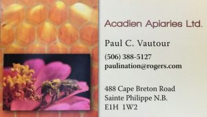 Acadien Aparies Ltd. Business Card